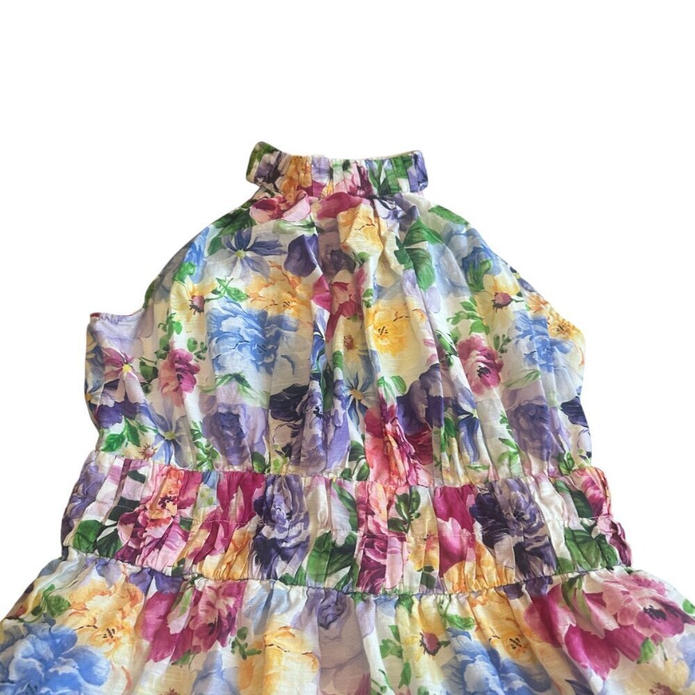 Boston Proper Garden of Romance Floral Print Mock Neck Midi Dress Size 12 Womens - Picture 4 of 13